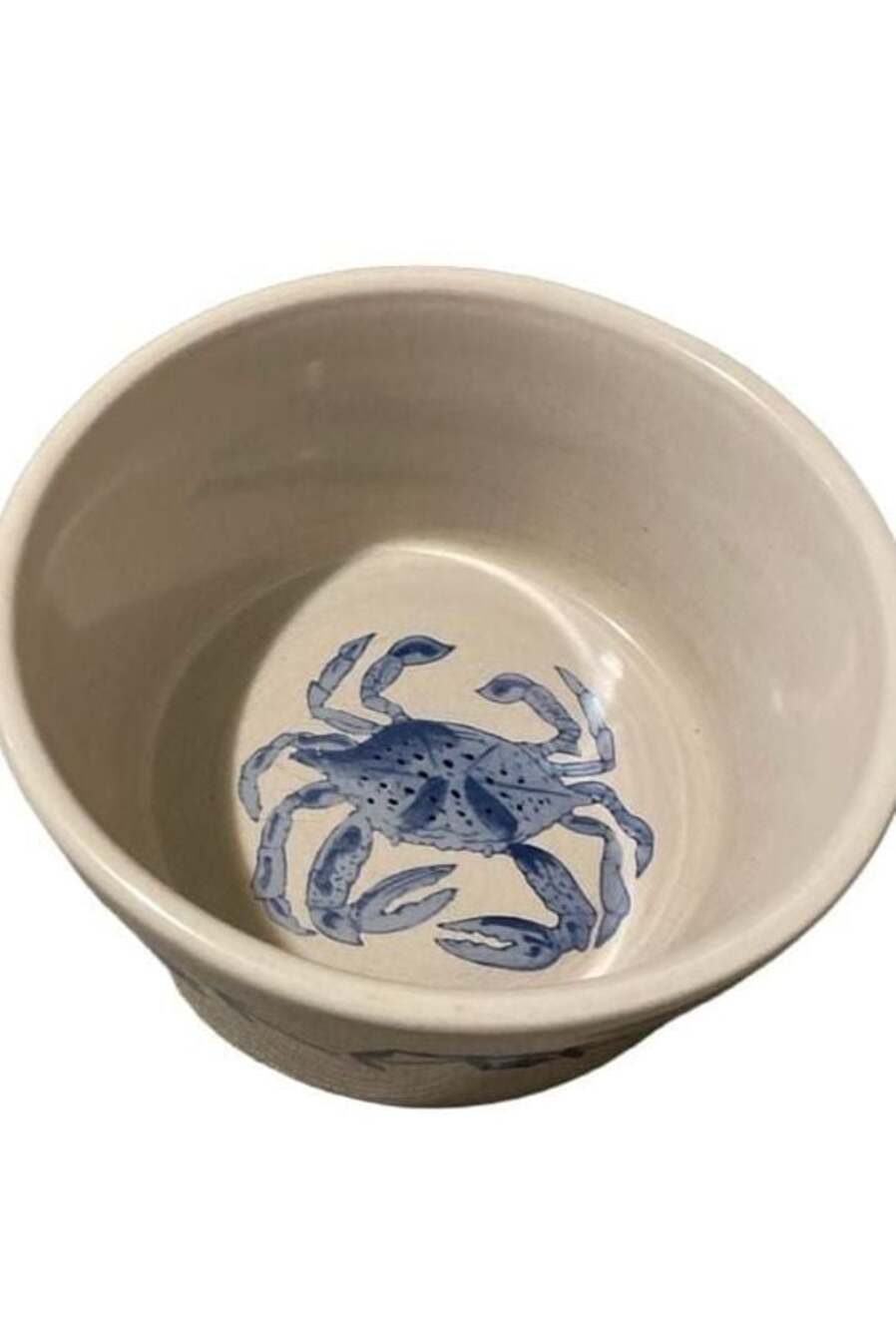Blue Crab Ceramic Nautical Serving Bowl (2) 6 inches and 3 inches deep